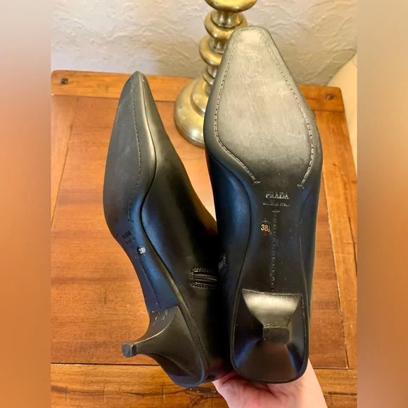 Prada calzature Donna calf leather booties woman’s 38.5 - Picture 11 of 15